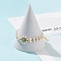 Bracelet en perles de verre et coquillage, bracelet de perles tressées délicates pour les femmes