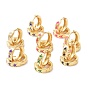 Creolen aus Messing-Emaille, langlebig überzogen, golden, Ring mit Totenkopf, cadmiumfrei und bleifrei