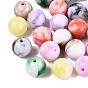 Two Tone Color Opaque Acrylic Beads, Round