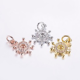 Long-Lasting Plated Brass Micro Pave Cubic Zirconia Charms, Helm