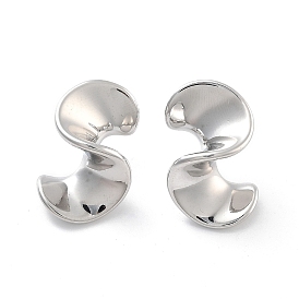 304 Stainless Steel Stud Earrings, Jewelry for Women, Twist