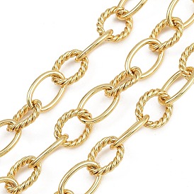 Латунные текстурированные овальные звенья цепи, с катушкой, несварные, без свинца и без кадмия, долговечный, без свинца, без никеля и без кадмия