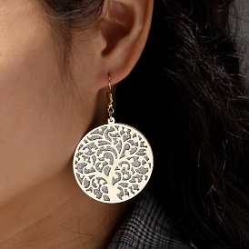 Fashionable Metal Earrings with Sexy Multi-layered Round Disc Ear Jewelry for Women.