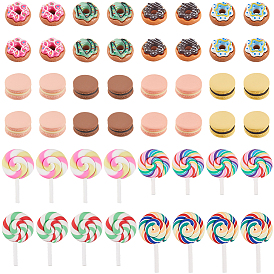 60шт 12 кабошоны из непрозрачной смолы, имитирующие пищевые продукты, Бусины из полимерной глины , на Рождество, изготовление корпуса мобильного телефона