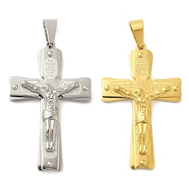 304 Stainless Steel Pendants, Crucifix Cross Charm