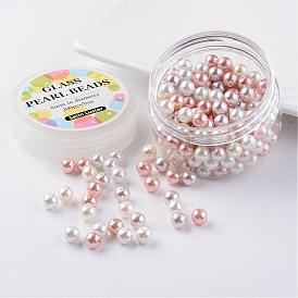 Glass Pearl Bead Sets, Eco-Friendly, Round, Dyed