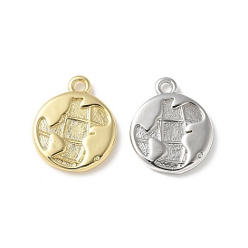 Латунные подвески, плоский круглый шарм, без свинца и без кадмия, долговечный