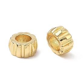 Латуни европейского бисера, бусины с большим отверстием, стойки покрытие, долговечный, без кадмия и без свинца, рондель