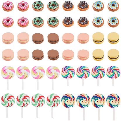 60шт 12 кабошоны из непрозрачной смолы, имитирующие пищевые продукты, Бусины из полимерной глины , на Рождество, изготовление корпуса мобильного телефона