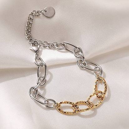 304 женские браслеты-цепочки со звеньями из нержавеющей стали, овальные