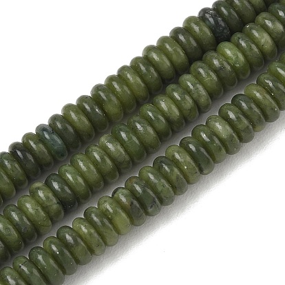 Natural Chinese Jade Southern Jade Beads Strands, Smooth Rondelle