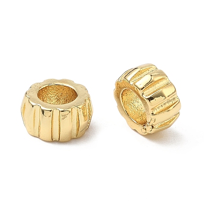 Латуни европейского бисера, бусины с большим отверстием, стойки покрытие, долговечный, без кадмия и без свинца, рондель