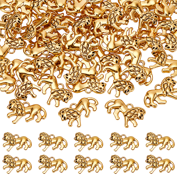 60 шт. Подвески из сплава в тибетском стиле, лев прелести