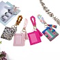 PU Leather Photocard Holders, Hanging Card Protector Sleeve, Name Card Holder with Tassel & Acrylic Chain, Rectangle
