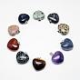 Natural & Synthetic Mixed Gemstone Pendants, with Platinum Tone Iron Findings, Heart