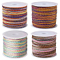 4 рулоны 4 цветные сегментные окрашенные круглые нейлоновые шнуры с китайским узлом, с золотой нитью, для изготовления ювелирных изделий DIY