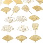 Brass Big Pendants, Fan Charms, Etched Metal Embellishments, Long-Lasting Plated, Nickel Free