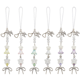 6шт. стеклянные, акриловые и сплавные мобильные ремешки