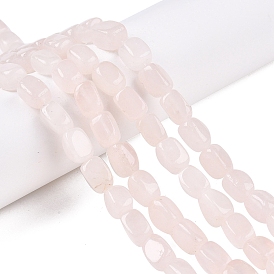 Natural Rose Quartz Beads Strands, Cuboid