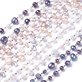 Natural Pearl Beaded Necklaces, with Seed Beads