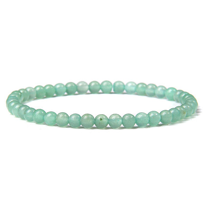 4mm Round Gemstone Beads Bracelet for Men, European and American Retro Simple Versatile Stretch Bracelets
