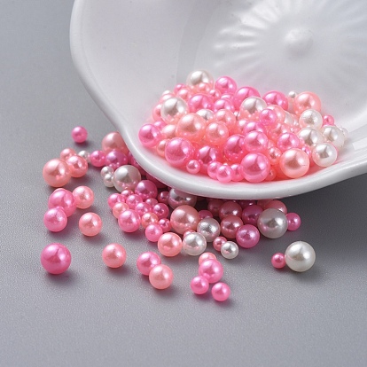 ABS Plastic Imitation Pearl, No Hole Beads, UV Resin Filler, Epoxy Resin Jewelry Making, Round