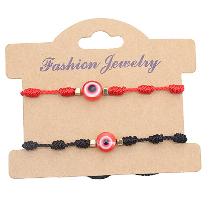 Bohemian Devil Eye Bracelet - Handmade Woven Knots Fashion Blue Eye Jewelry
