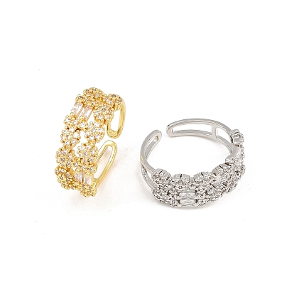 Манжеты из латуни с микро паве кубический цирконий для женщин, долговечный, стойки покрытие, без кадмия и без свинца