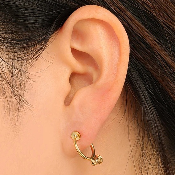 Латунные серьги с клипсами, без кадмия, без никеля и без свинца, кольцо