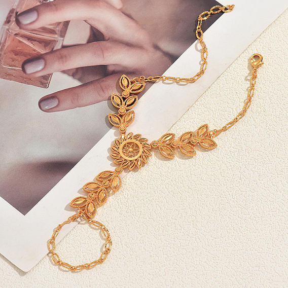 Винтажные латунные браслеты-кольца с пшеничным плетением, браслеты-варежки для женщин