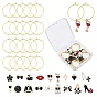 DIY Pendant Earrings Making Kit, Including Alloy Enamel Pendants, Brass Wine Glass Charms Rings