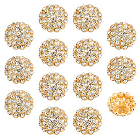 14шт 1-отверстие стержневая кнопка из сплава, со стразами, цветок