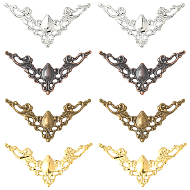 120шт 4 цвета железные филигранные столярные изделия, полый, треугольные