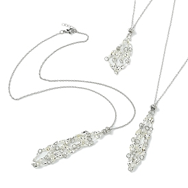 3 шт. 3 стильный латунный мешочек в стиле макраме, пустой держатель для камней для изготовления подвесок, ожерелий, с 304 кабельными цепочками из нержавеющей стали