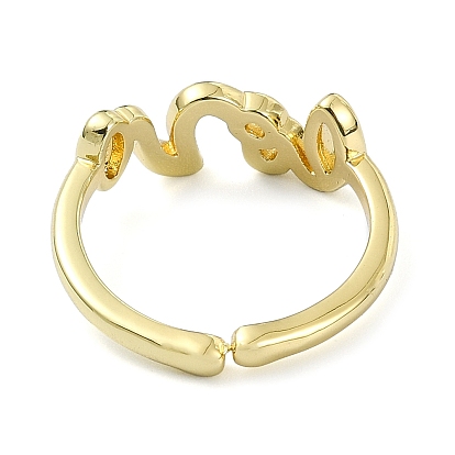 Brass Open Cuff Rings, Snake