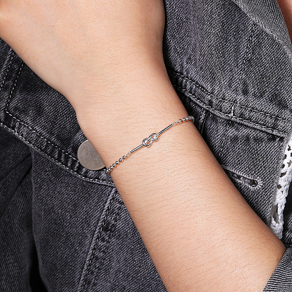 925 bracelets à maillons en argent sterling, bracelets à chaînes à billes pour femmes