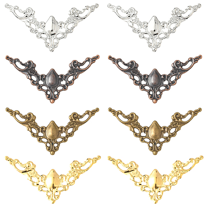 120шт 4 цвета железные филигранные столярные изделия, полый, треугольные