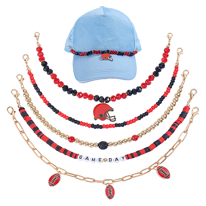 1Bag Zinc Alloy Hat Chains, Mixed Shapes, with Resin, Golden