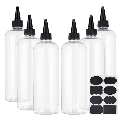 PET Glue Bottles, Squeeze Bottles, with Polypropylene(PP) Bottle Caps and Chalkboard Sticker Labels