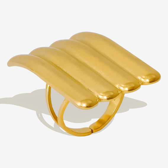 304 из нержавеющей стали Манжета кольца для женщин, прямоугольные