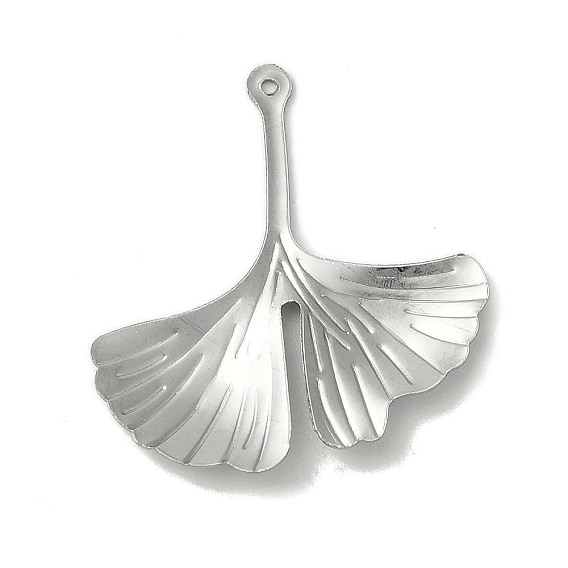304 Edelstahl Anhänger, Ginkgo-Blatt-Anhänger