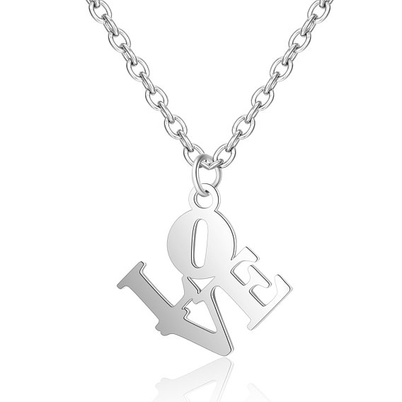 201 из нержавеющей стали ожерелья подвески, Слово любовь