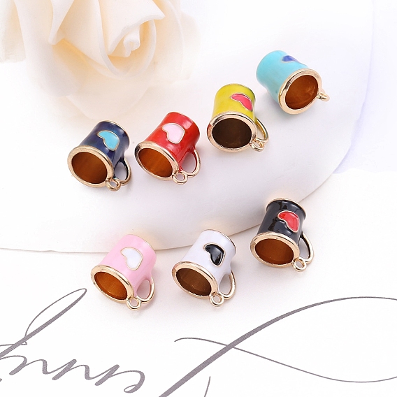 Кружка из эмали с миниатюрными украшениями в виде сердечек, аксессуары для домашнего кукольного домика с микро-ландшафтом, притворяясь опорными украшениями