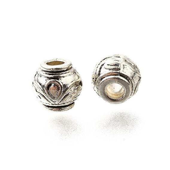 Сплавочные овальные бусины тибетского стиля , без кадмия и без свинца, круглые