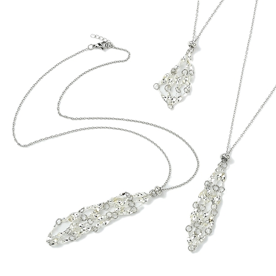 3 шт. 3 стильный латунный мешочек в стиле макраме, пустой держатель для камней для изготовления подвесок, ожерелий, с 304 кабельными цепочками из нержавеющей стали