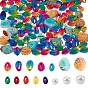Spray Paint Cowrie Shell Beads, Two Tone, No Hole/Undrilled & Glass Pearl Round Bead