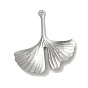 304 Edelstahl Anhänger, Ginkgo-Blatt-Anhänger