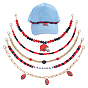 1Bag Zinc Alloy Hat Chains, Mixed Shapes, with Resin, Golden