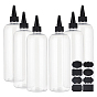 PET Glue Bottles, Squeeze Bottles, with Polypropylene(PP) Bottle Caps and Chalkboard Sticker Labels