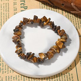 Unisex Chip Gemstone Beaded Stretch Bracelets